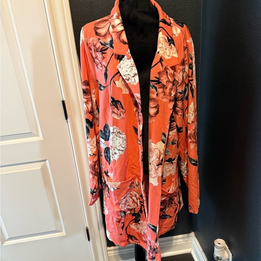Lularoe Striped 3XL Charlotte Dress & Floral Blazer